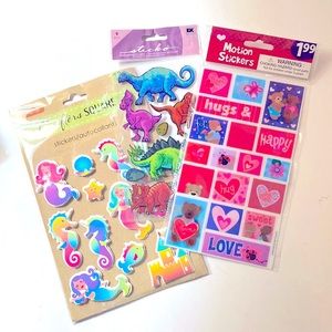 Mermaid Dinosaur Valentine Sticker Bundle NWT
